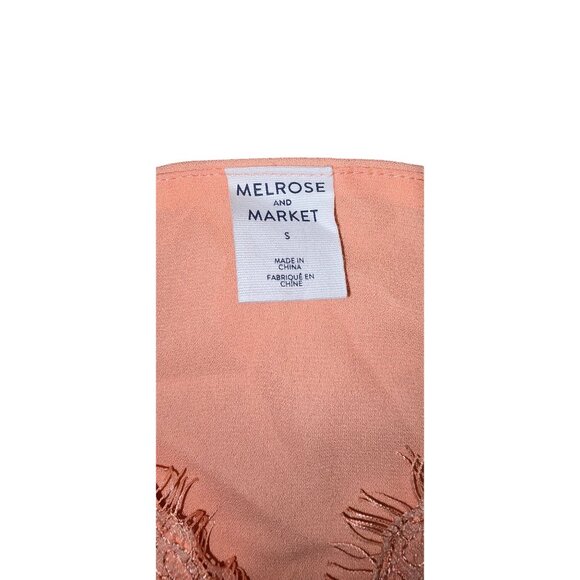 Melrose & Market Coral Amber Lace Trim V-Neck Camisole Tank Top S - Picture 3 of 5